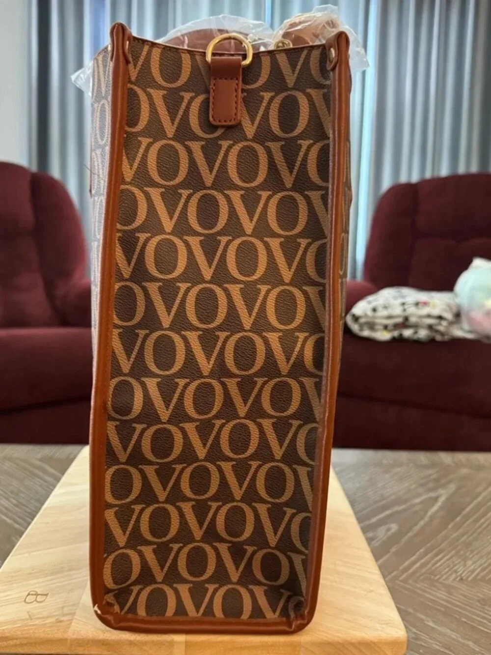 Valentino Orlandi XL Brown Monogram Canvas Messenger Tote MSRP - $299